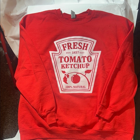 Gildan Other - ‘Fresh Tomato Ketchup’ Red Graphic Crewneck Sweater